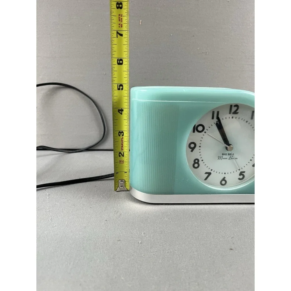 Westclox Big Ben Moon Beam Alarm Clock Turquoise 43000 Tested & Working Vintage
